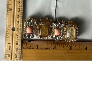 Gold Tone Rhinestone Chunky Bracelet